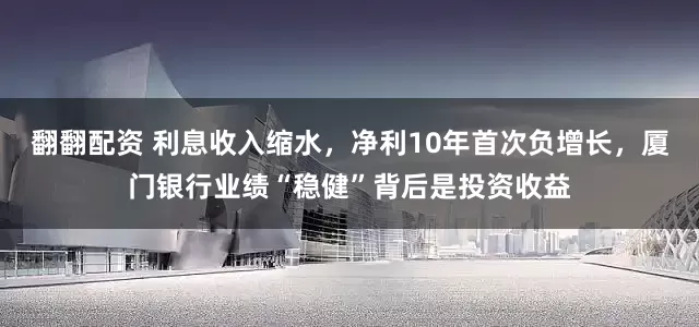 翻翻配资 利息收入缩水，净利10年首次负增长，厦门银行业绩“稳健”背后是投资收益